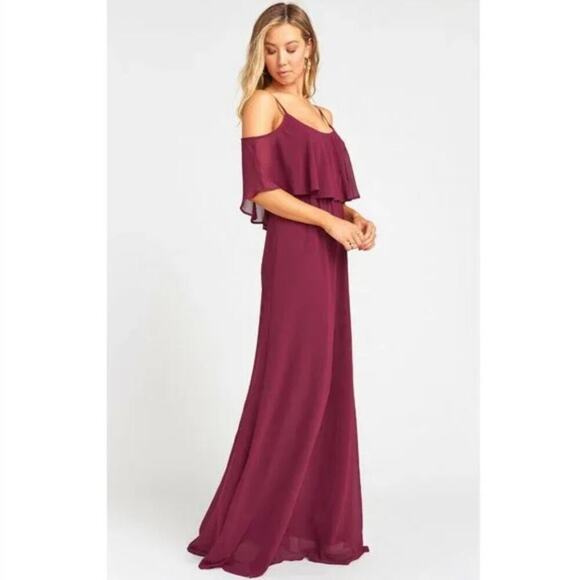 Show Me Your‎ MuMu Caitlin Ruffle Maxi Dress Womens Size Small - Picture 1 of 7